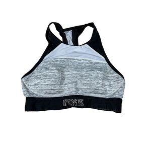 Victoria's Secret Sport Bra Gray/Pink/Black Lightly Padded Racerback Medium